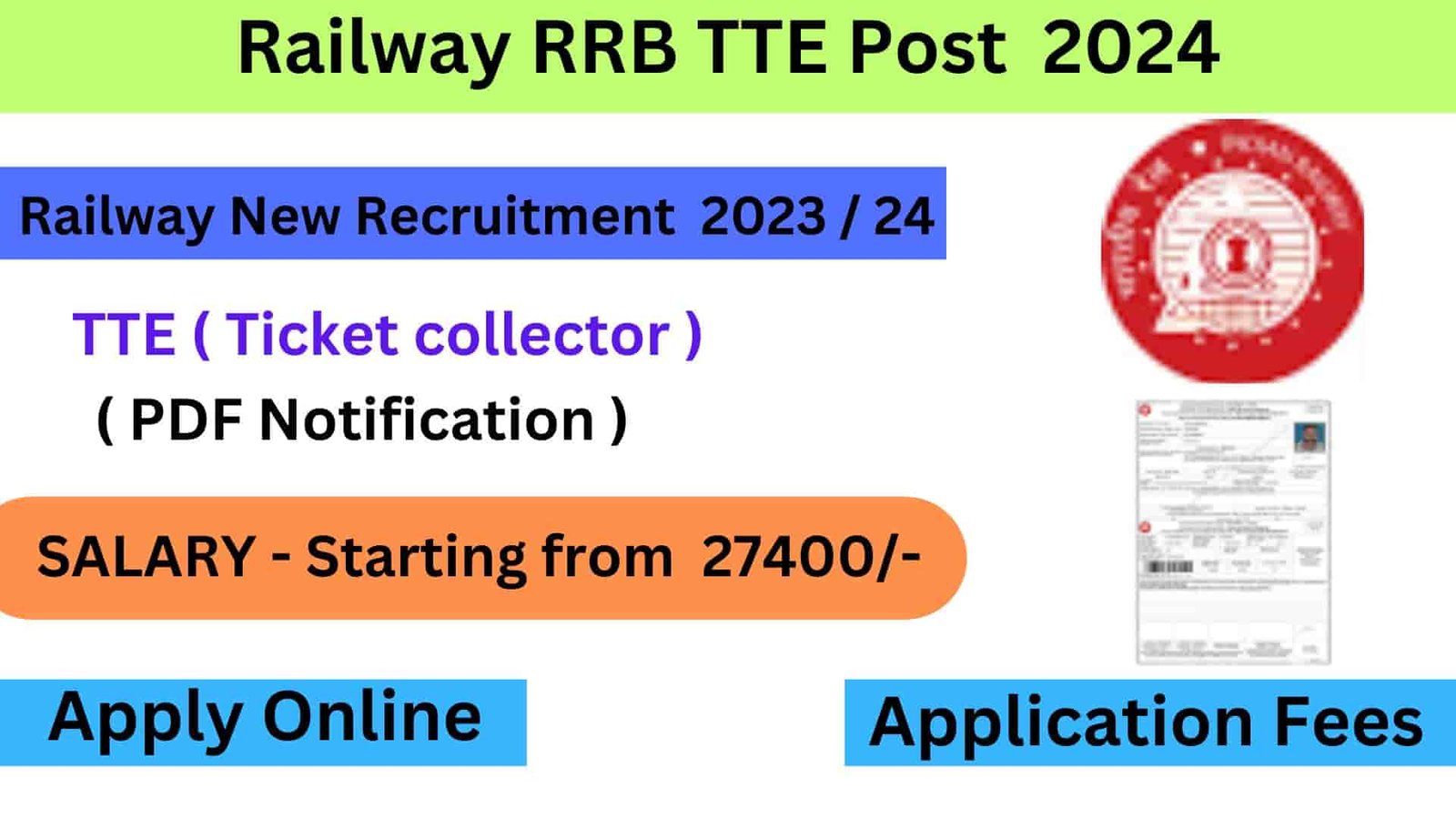 Railway TTE Recruitment 2024