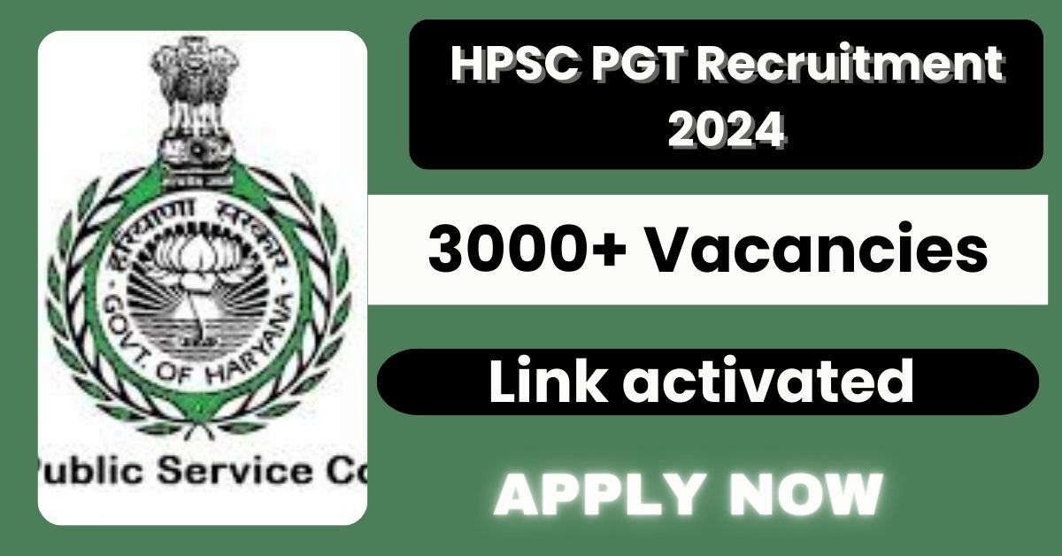 HPSC PGT Recruitment 2024